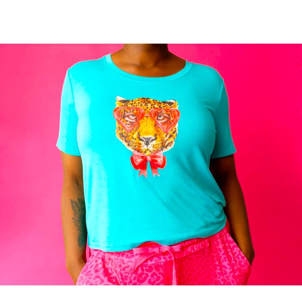 NWOT Posh Peanut Ladies Kimora Heart Sunnies Lounge Shirt 3XL